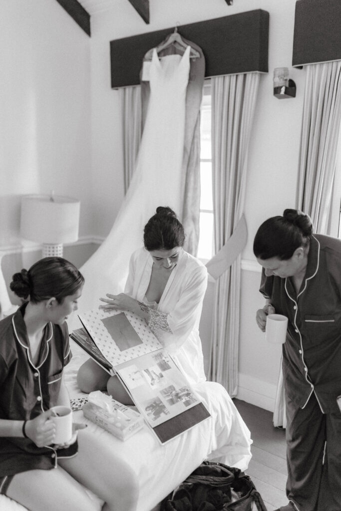 gift to bride from sister on wedding day at La Haut Resort in St. Lucia.