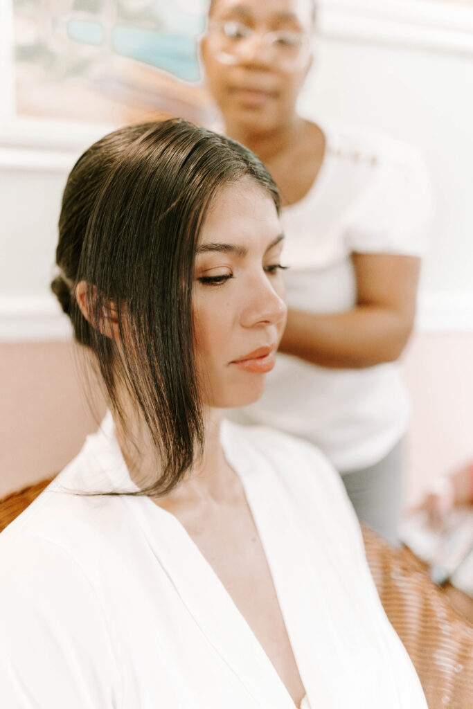 bridal hair style at La Haut Resort in St. Lucia.