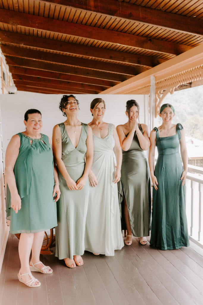 first look with bridesmaids at La Haut Resort in St. Lucia.