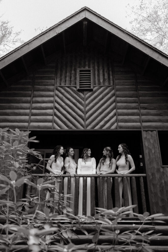 Bridal party wedding on Sebago lake Maine