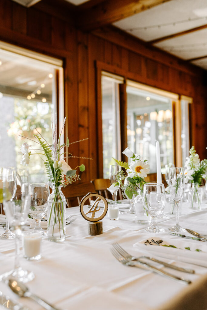 Wedding details at Sebago lake wedding at Migis Lodge
