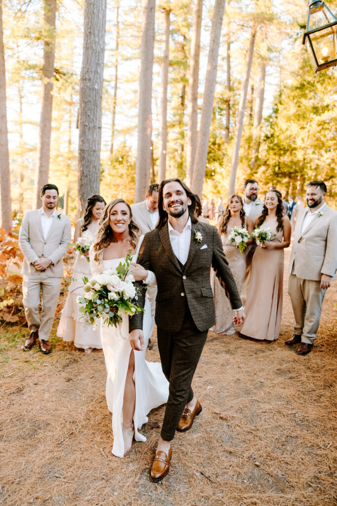 Wedding party at Migis lodge on Sebago lake