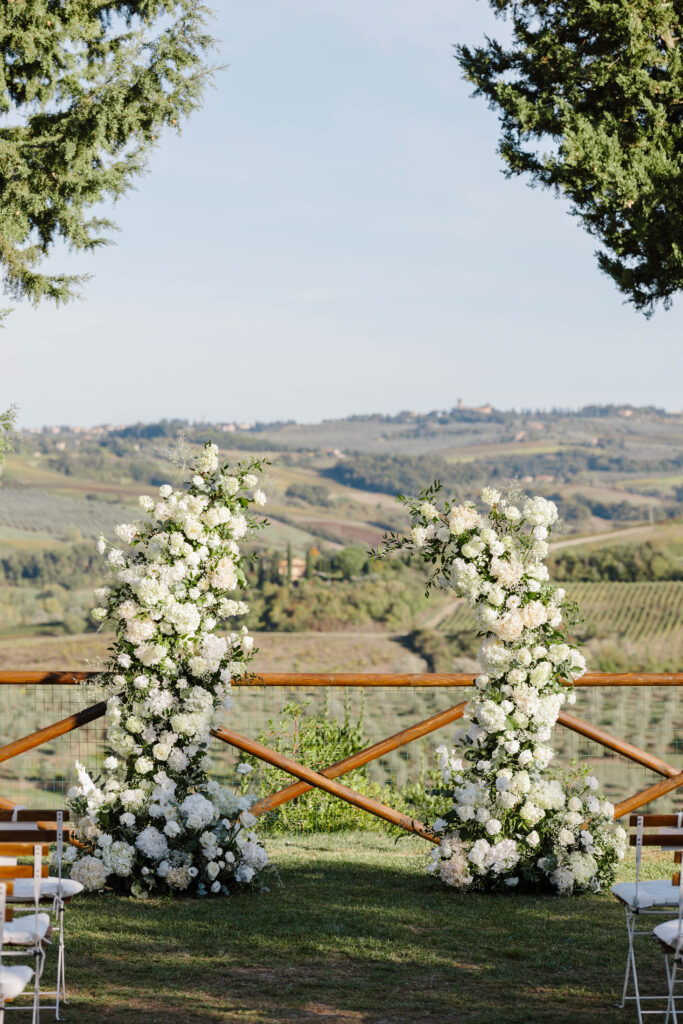 wedding floral ceremony arbor