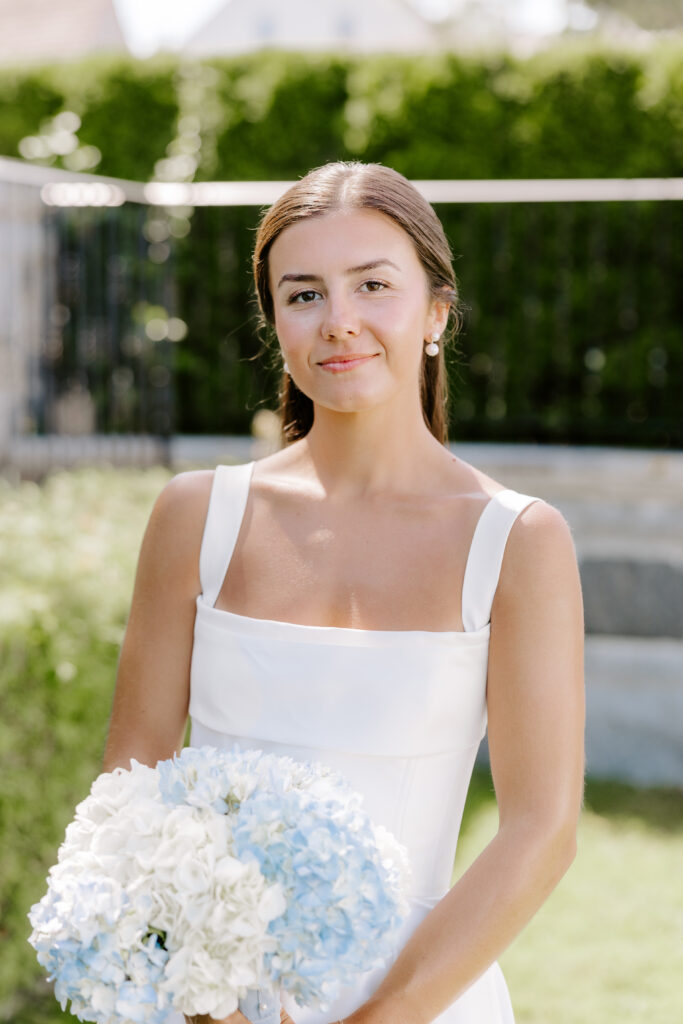 bride smiles at camera