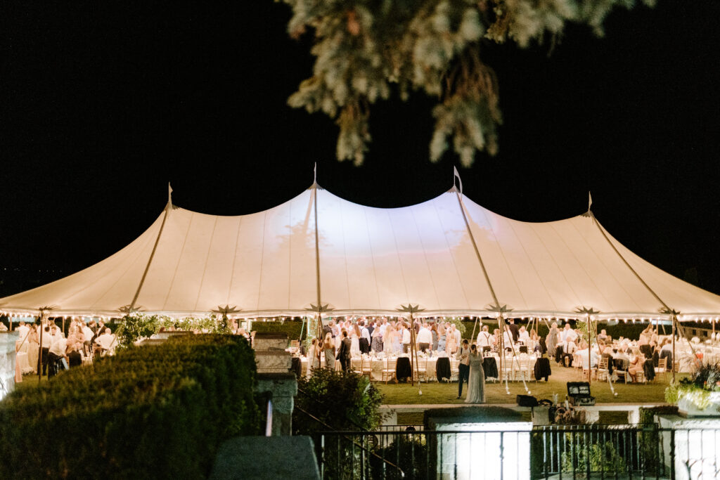 tented wedding reception at bar harbor club