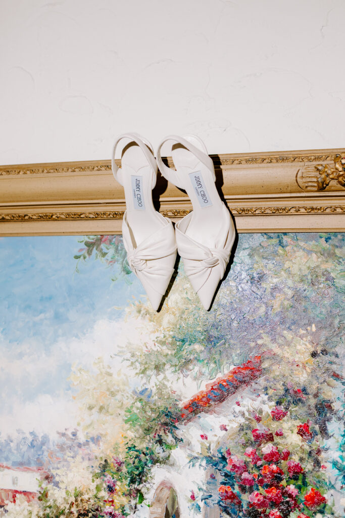 wedding bride shoes photographed by maine wedding photographer