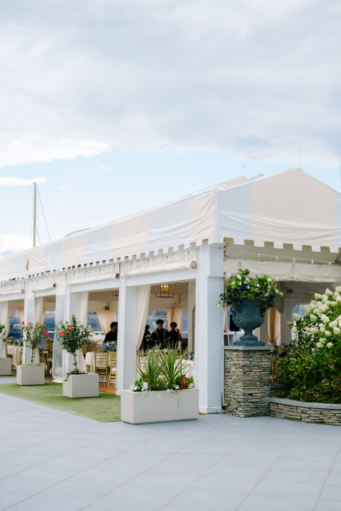 wedding reception tent at regatta place in newport rhode island