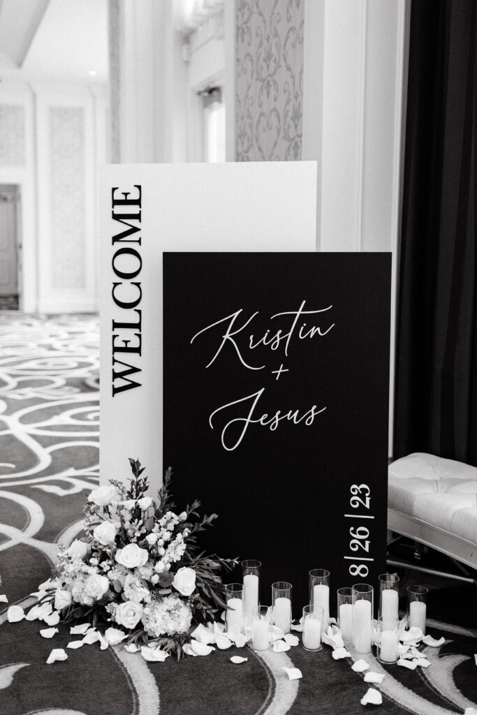 wedding welcome sign in boston, massachusetts