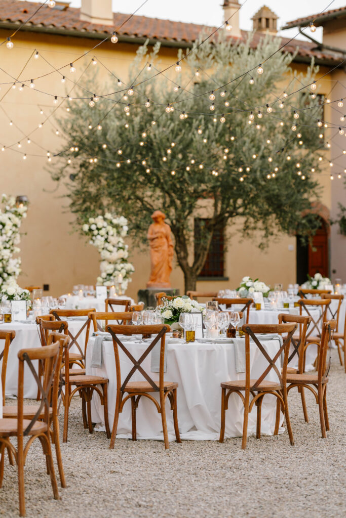 detail photo of wedding reception table taken by italy wedding photographer