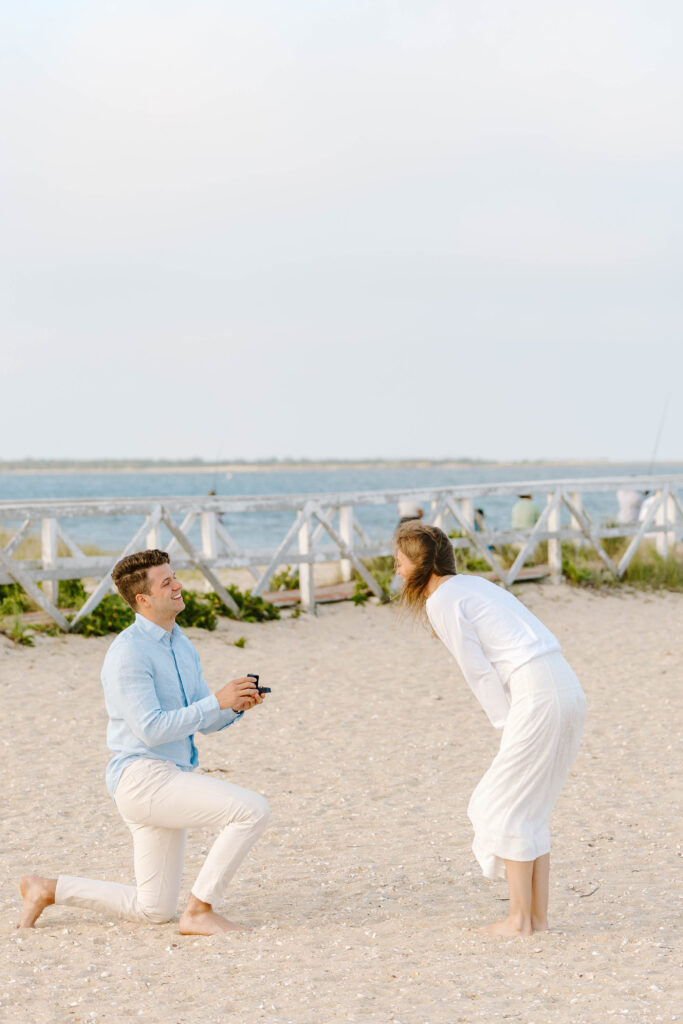 man proposes to woman in nantucket taken by Massachusetts photographer