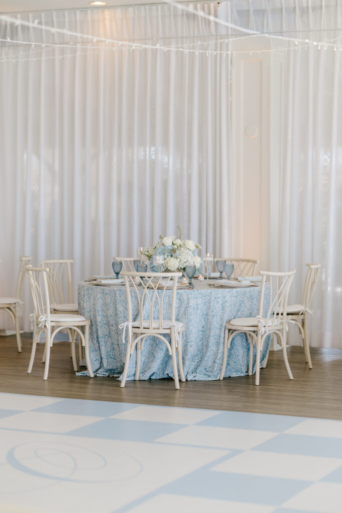Detail photo of table reception in Newport, Rhode Island