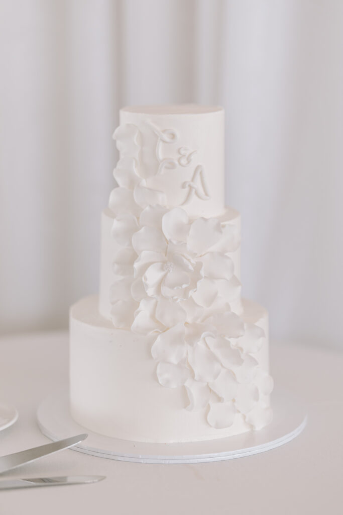 Wedding cake detail photo taken by Clay Taylor Photo