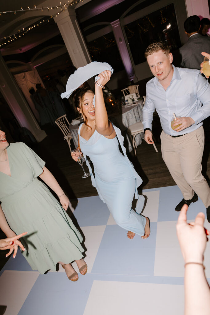 Guest has fun on dance floor in Newport, Rhode Island