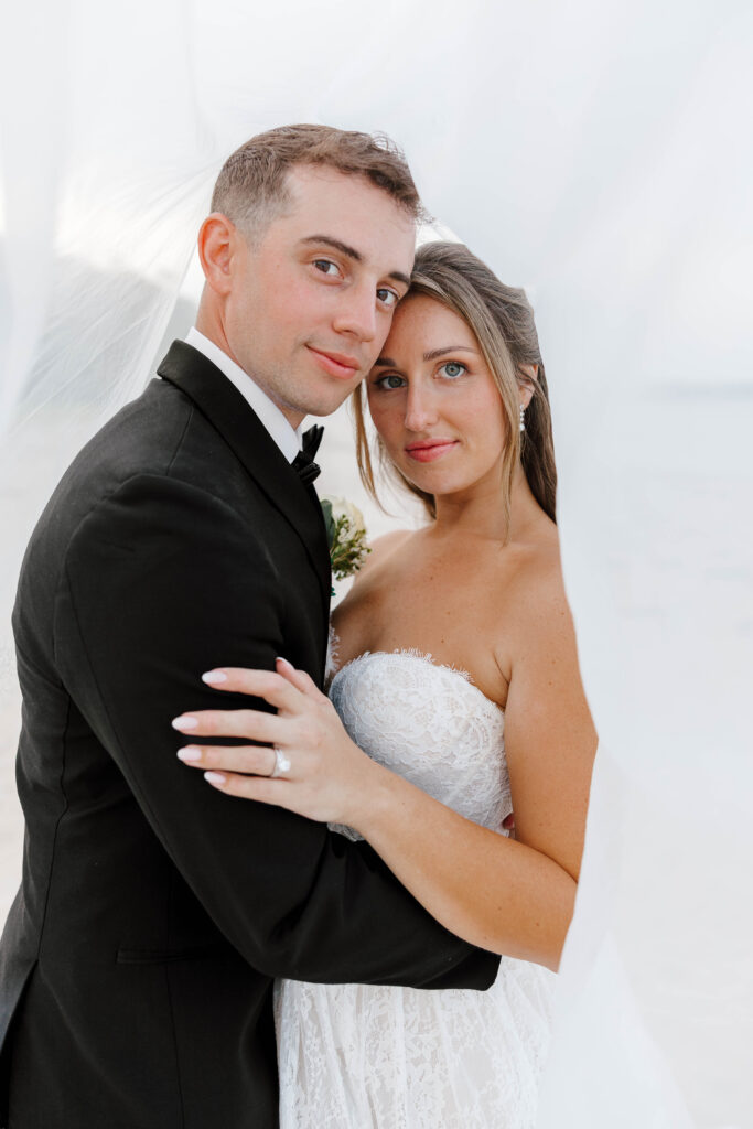bride and groom portrait at the white cliffs country club