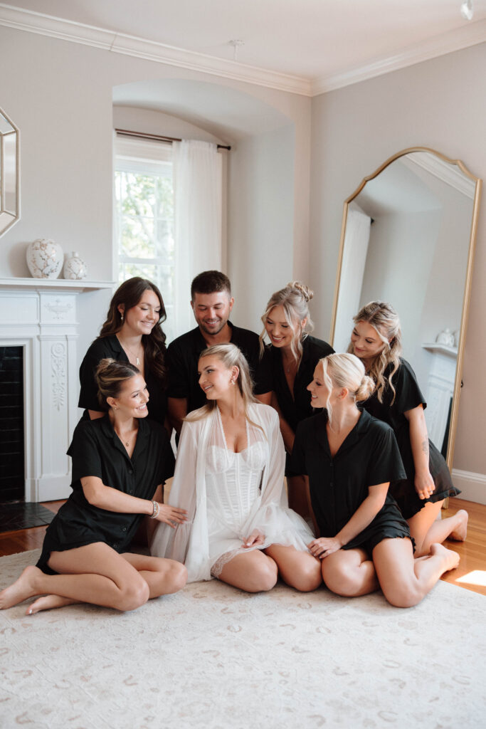 Wedding party getting ready photo